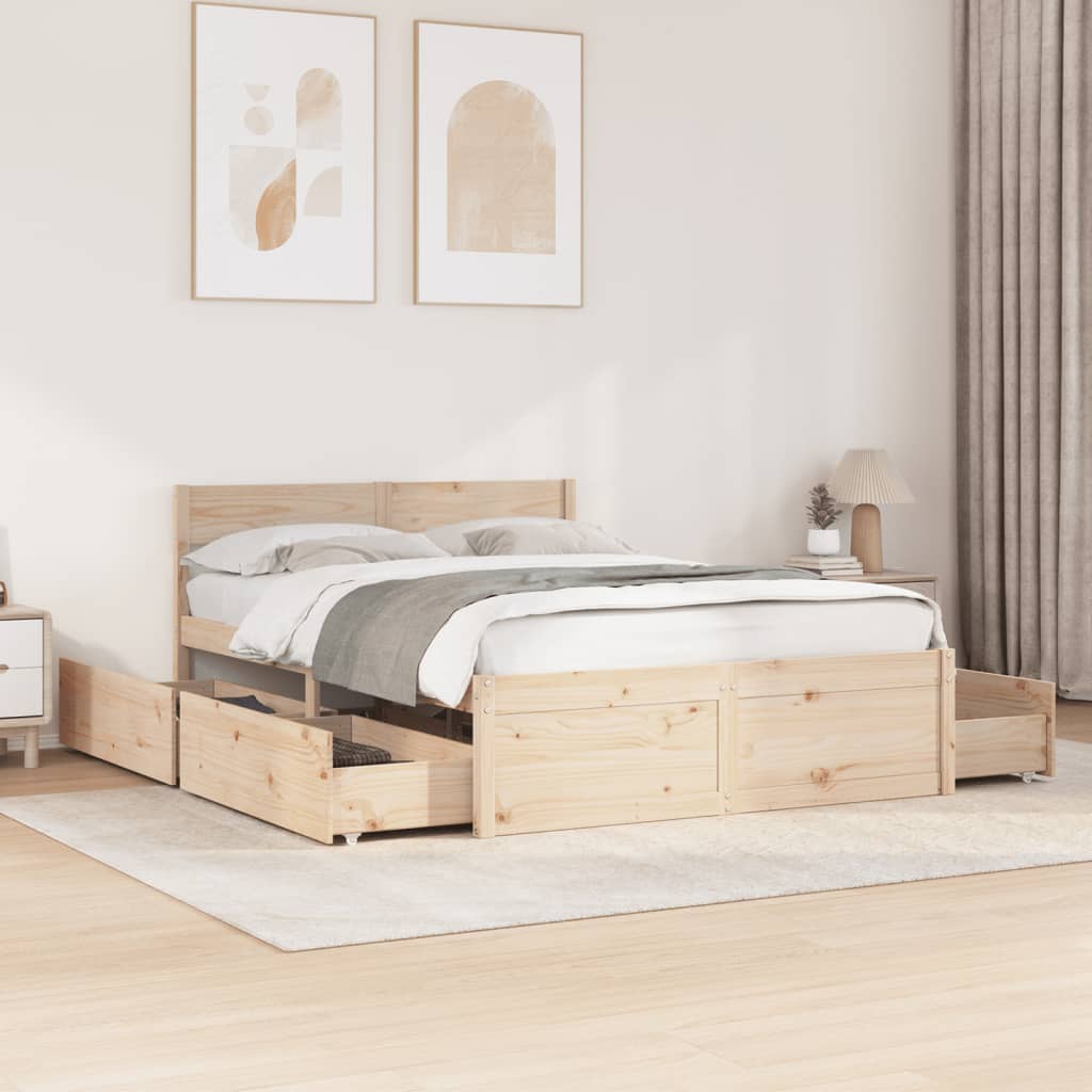 Bedframe zonder matras massief grenenhout 140x190 cm is nu te koop bij PeponiXL, paradijselijk wonen!