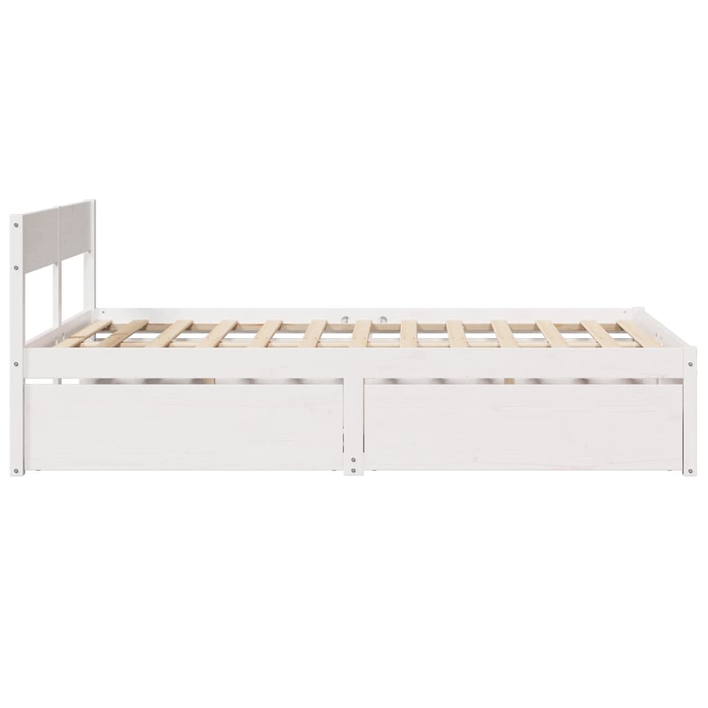 Bedframe zonder matras massief grenenhout wit 140x190 cm is nu te koop bij PeponiXL, paradijselijk wonen!