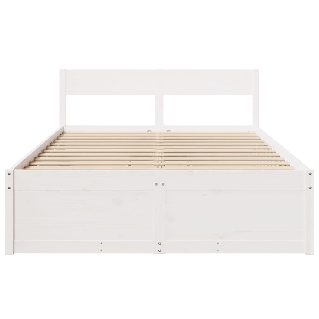 Bedframe zonder matras massief grenenhout wit 135x190 cm is nu te koop bij PeponiXL, paradijselijk wonen!