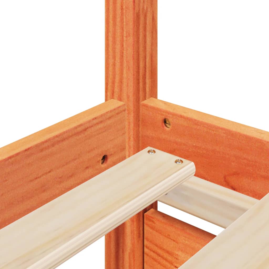 Bedframe zonder matras massief grenenhout wasbruin 135x190 cm is nu te koop bij PeponiXL, paradijselijk wonen!