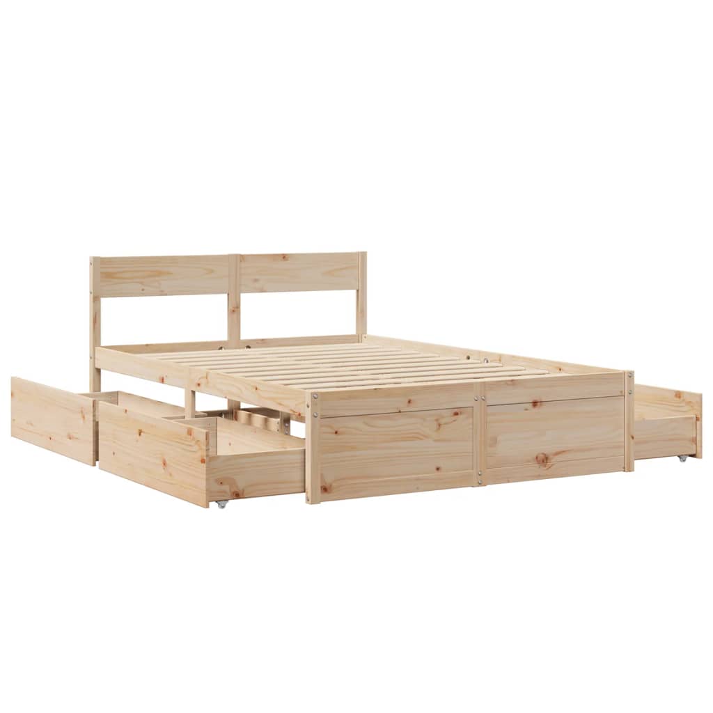 Bedframe zonder matras massief grenenhout 120x190 cm is nu te koop bij PeponiXL, paradijselijk wonen!