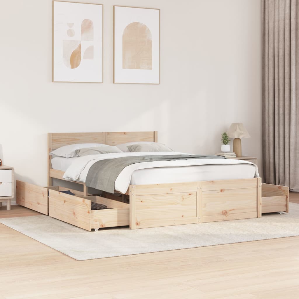 Bedframe zonder matras massief grenenhout 120x190 cm is nu te koop bij PeponiXL, paradijselijk wonen!