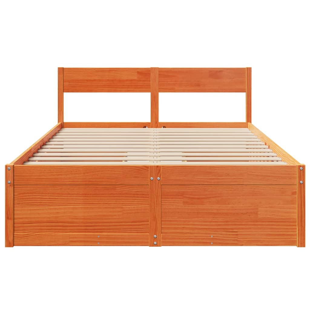 Bedframe zonder matras massief grenenhout wasbruin 120x190 cm is nu te koop bij PeponiXL, paradijselijk wonen!