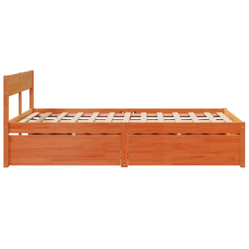 Bedframe zonder matras massief grenenhout wasbruin 120x190 cm is nu te koop bij PeponiXL, paradijselijk wonen!