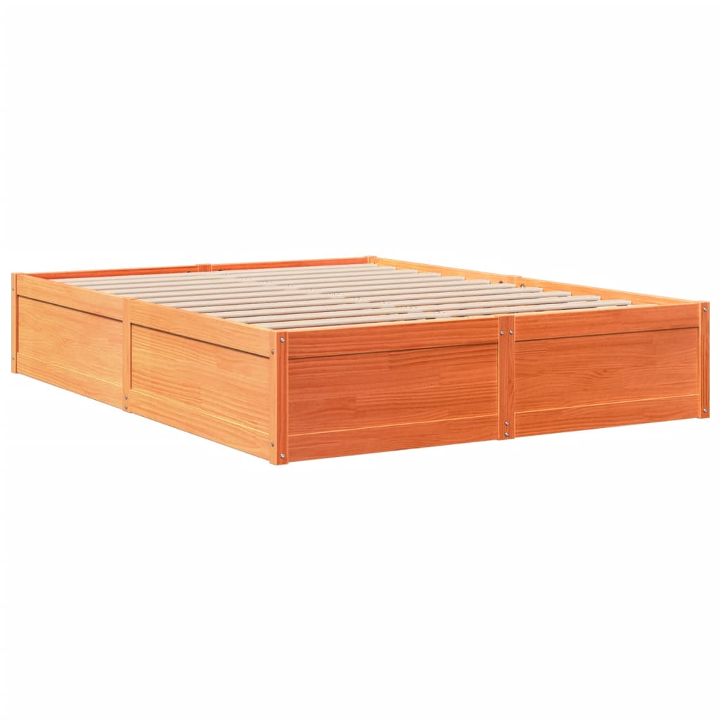 Bedframe zonder matras massief grenenhout wasbruin 160x200 cm is nu te koop bij PeponiXL, paradijselijk wonen!
