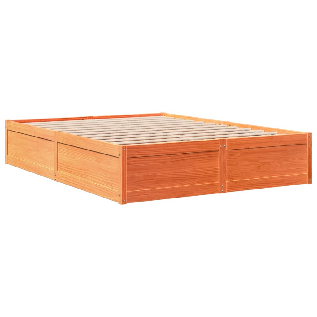 Bedframe zonder matras massief grenenhout wasbruin 150x200 cm is nu te koop bij PeponiXL, paradijselijk wonen!