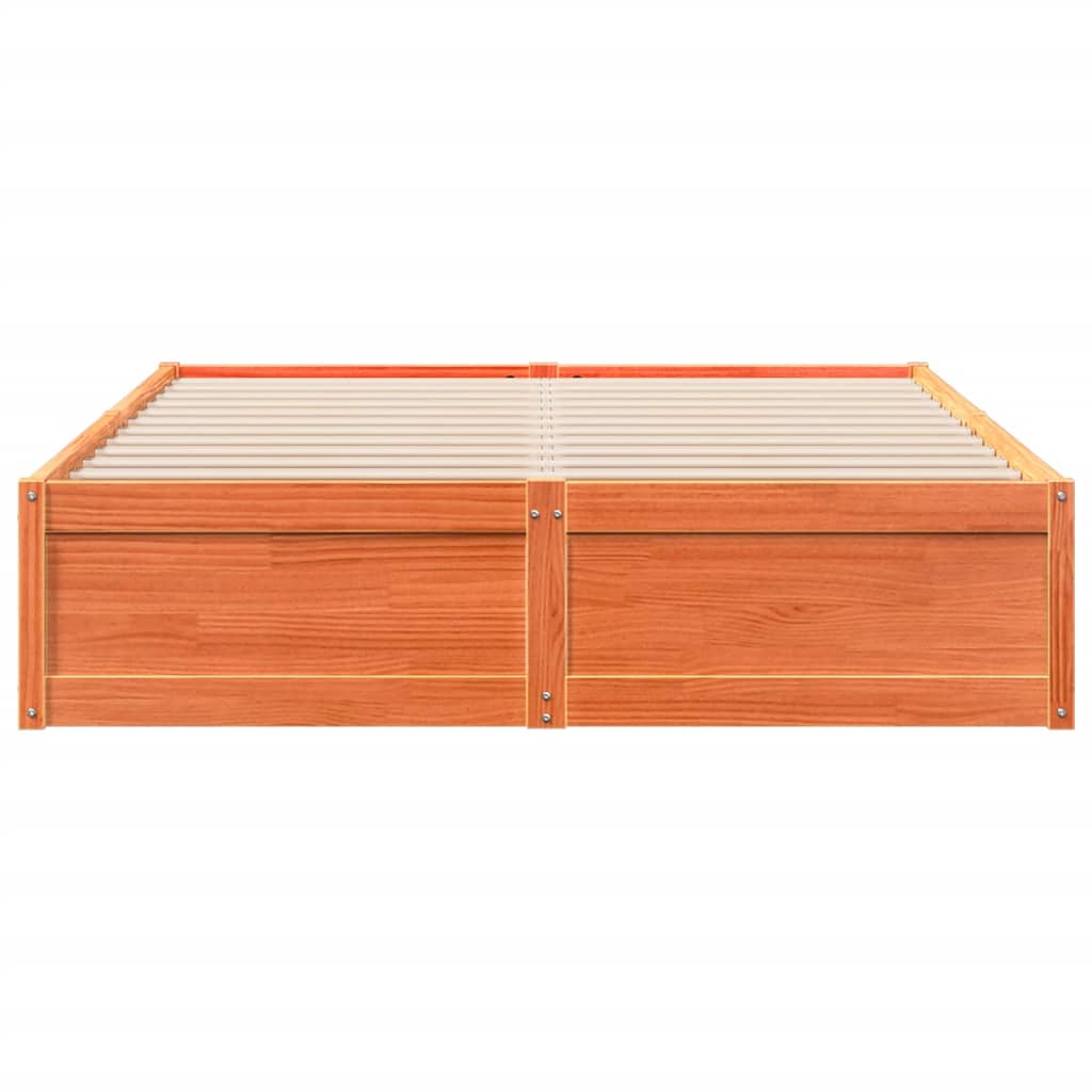 Bedframe zonder matras massief grenenhout wasbruin 140x200 cm is nu te koop bij PeponiXL, paradijselijk wonen!