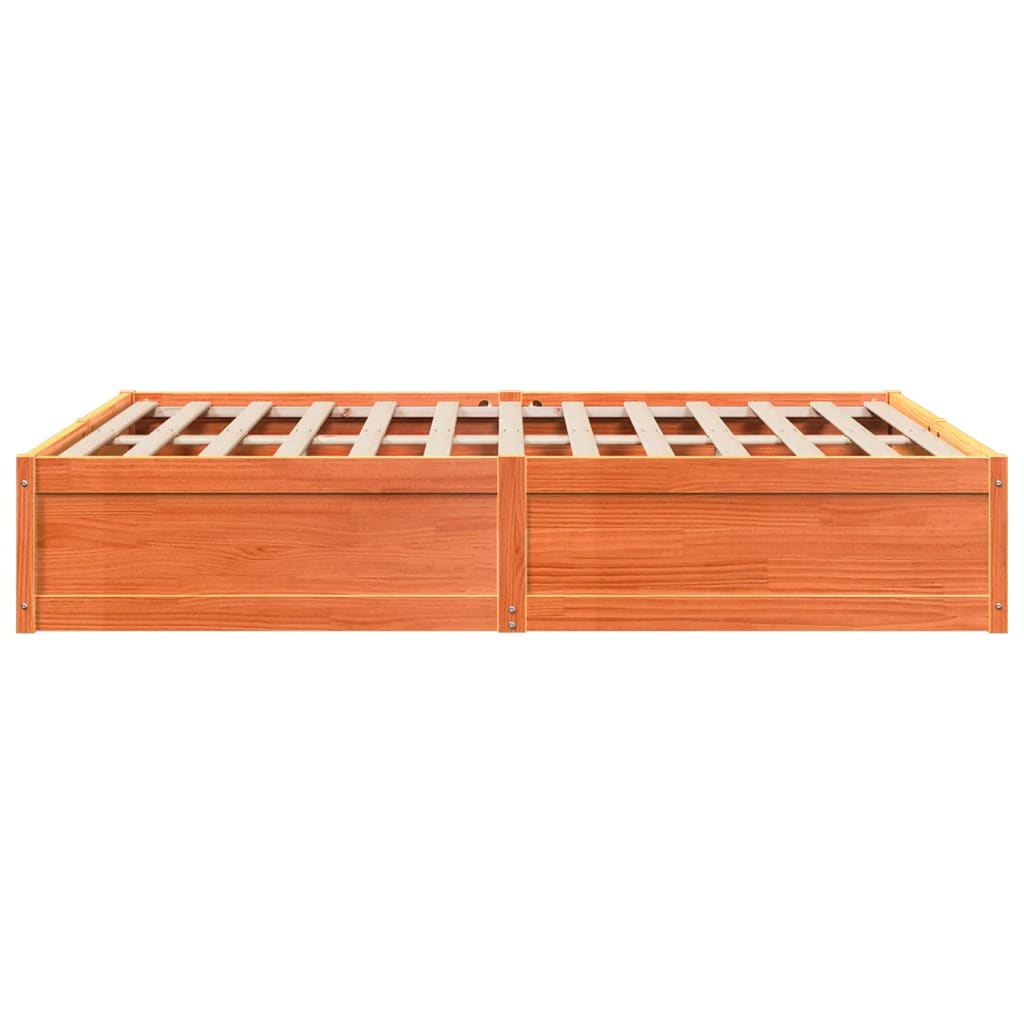 Bedframe zonder matras massief grenenhout wasbruin 140x200 cm is nu te koop bij PeponiXL, paradijselijk wonen!