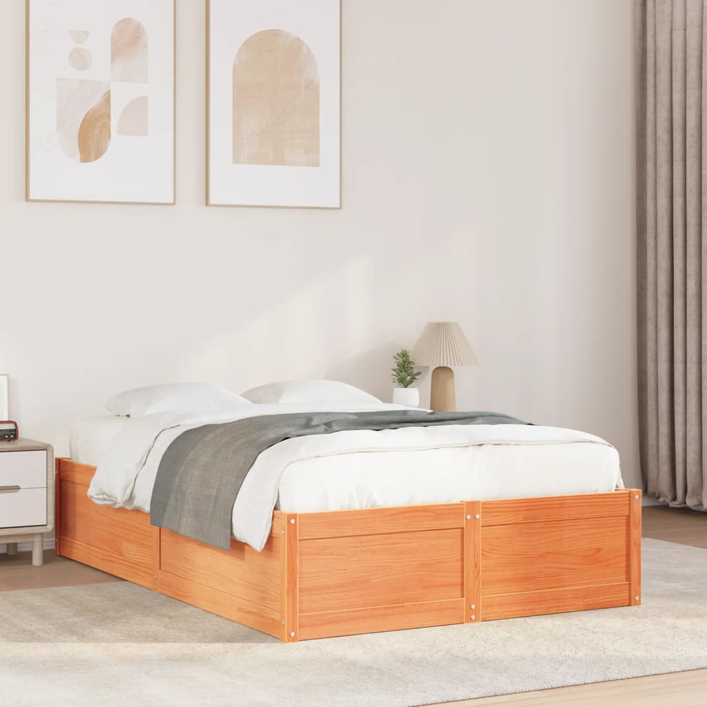 Bedframe zonder matras massief grenenhout wasbruin 120x200 cm is nu te koop bij PeponiXL, paradijselijk wonen!