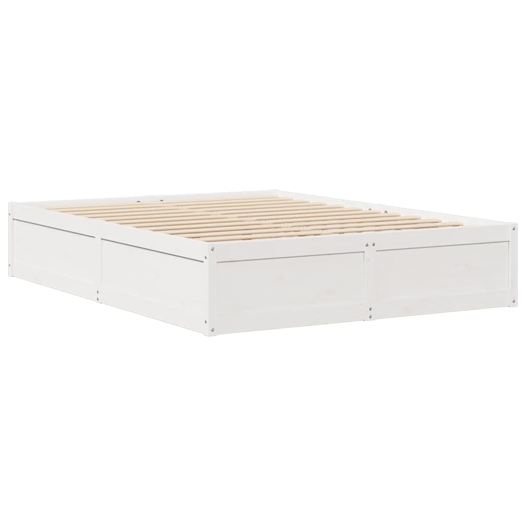 Bedframe zonder matras massief grenenhout wit 140x190 cm is nu te koop bij PeponiXL, paradijselijk wonen!