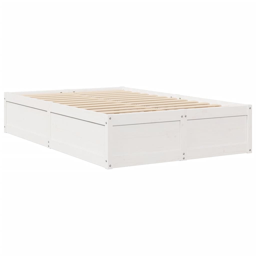 Bedframe zonder matras massief grenenhout wit 135x190 cm is nu te koop bij PeponiXL, paradijselijk wonen!