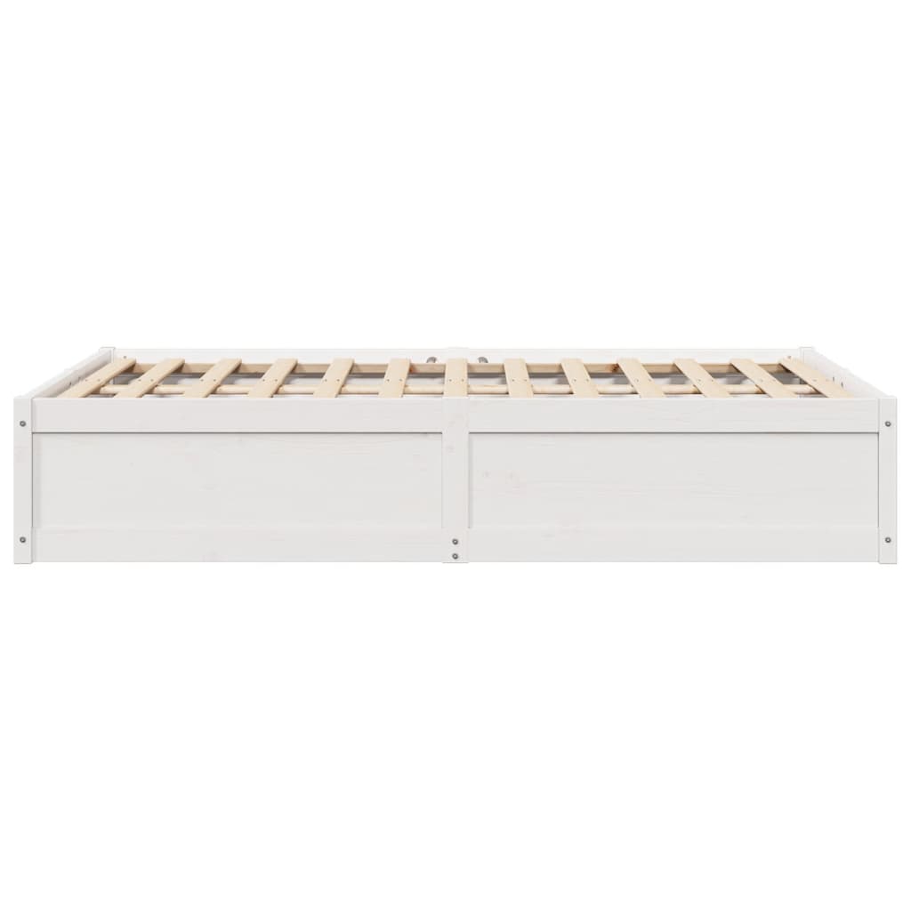 Bedframe zonder matras massief grenenhout wit 135x190 cm is nu te koop bij PeponiXL, paradijselijk wonen!