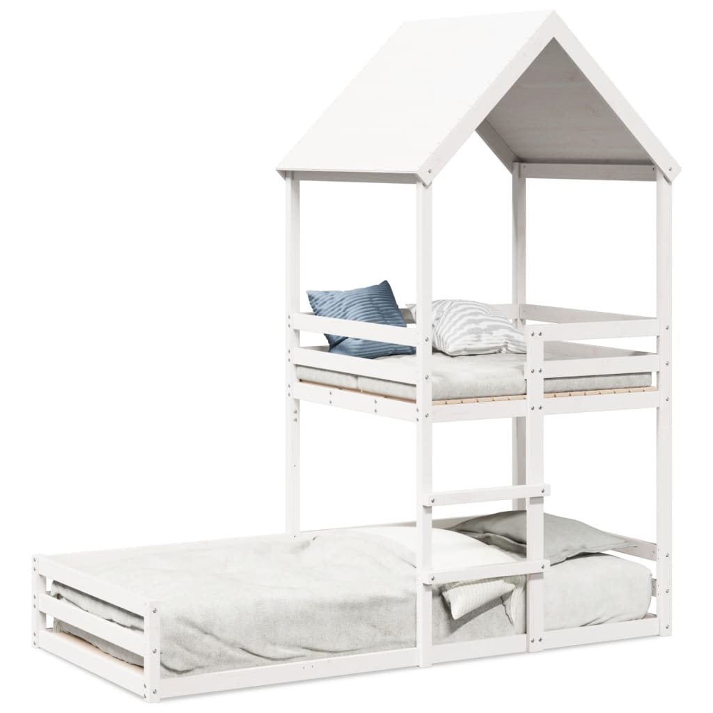 Kinderbed met huisje massief grenenhout wit 90x200 cm is nu te koop bij PeponiXL, paradijselijk wonen!
