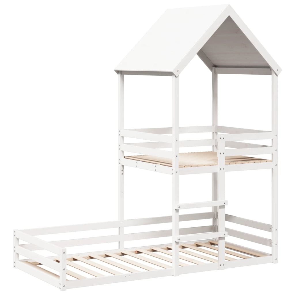 Kinderbed met huisje massief grenenhout wit 90x200 cm is nu te koop bij PeponiXL, paradijselijk wonen!