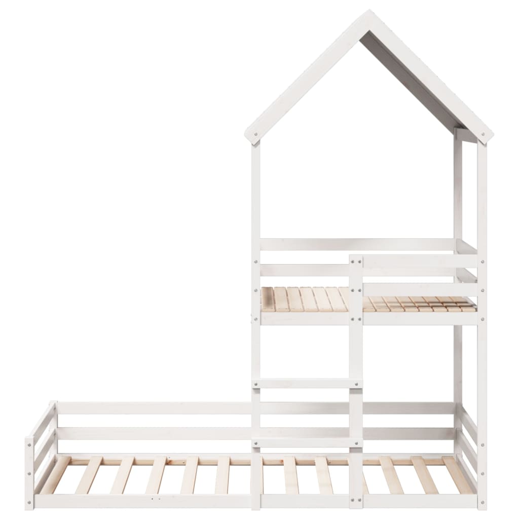 Kinderbed met huisje massief grenenhout wit 90x200 cm is nu te koop bij PeponiXL, paradijselijk wonen!