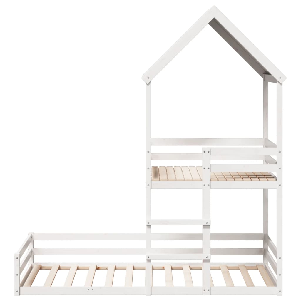 Kinderbed met huisje massief grenenhout wit 80x200 cm is nu te koop bij PeponiXL, paradijselijk wonen!