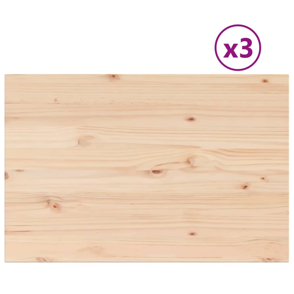 Tafelbladen 3 st rechthoekig 80x53x1,7 cm massief grenenhout is nu te koop bij PeponiXL, paradijselijk wonen!