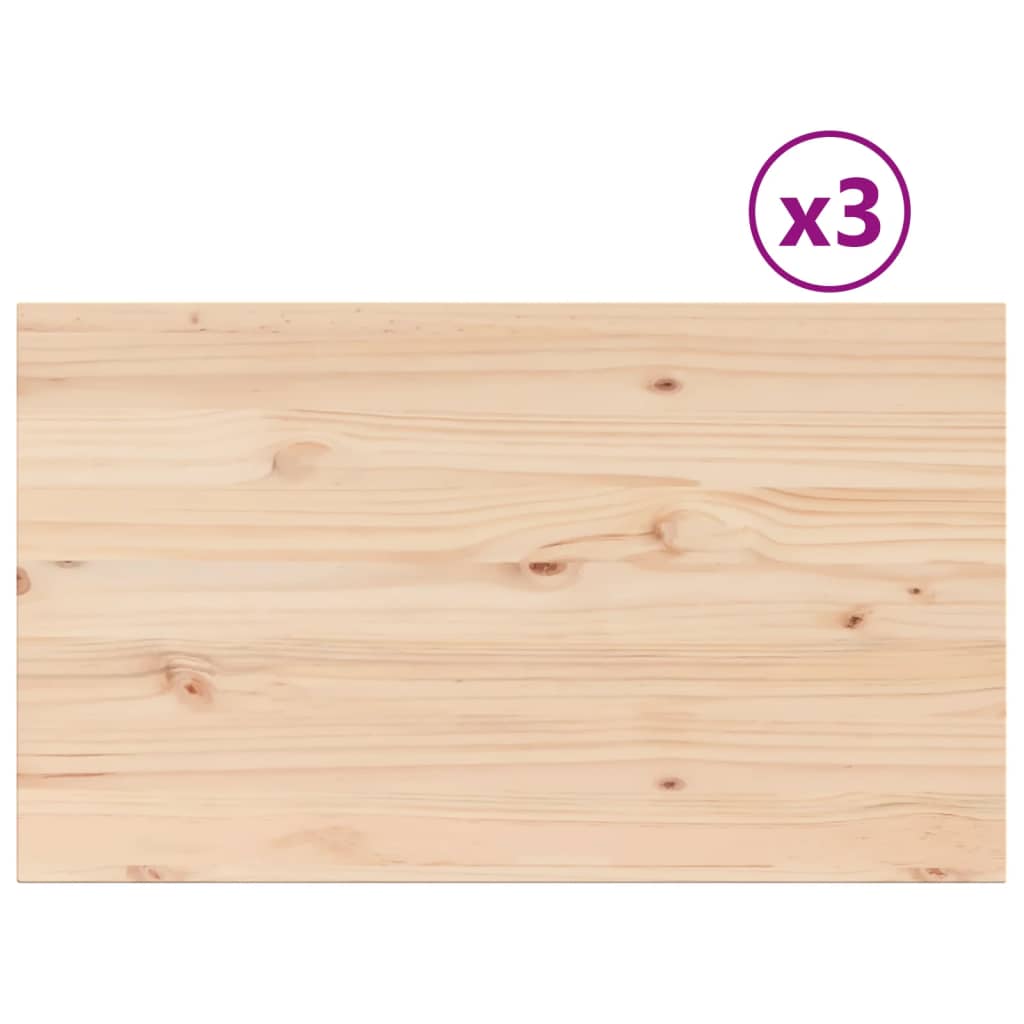 Tafelbladen 3 st rechthoekig 80x47x2,5 cm massief grenenhout is nu te koop bij PeponiXL, paradijselijk wonen!