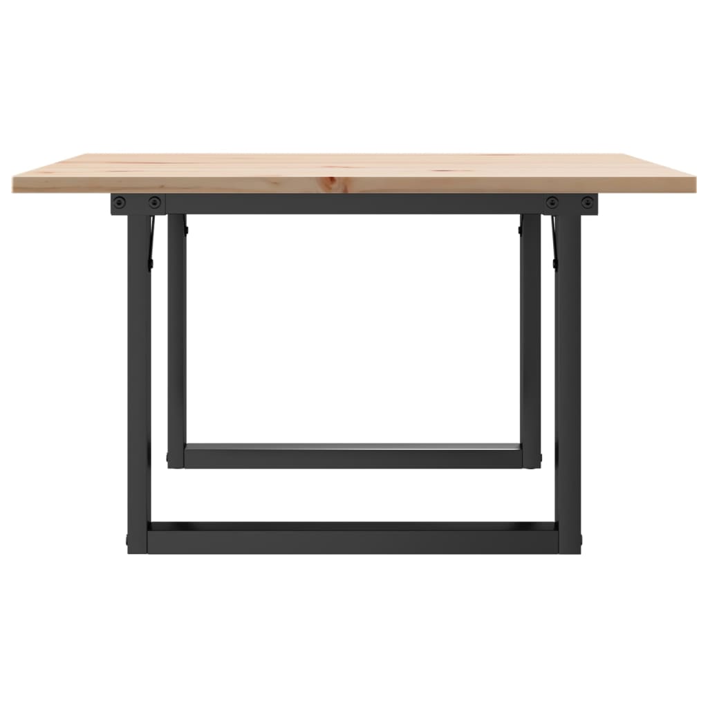 Salontafel O-frame 70x70x40 cm massief grenenhout en staal is nu te koop bij PeponiXL, paradijselijk wonen!