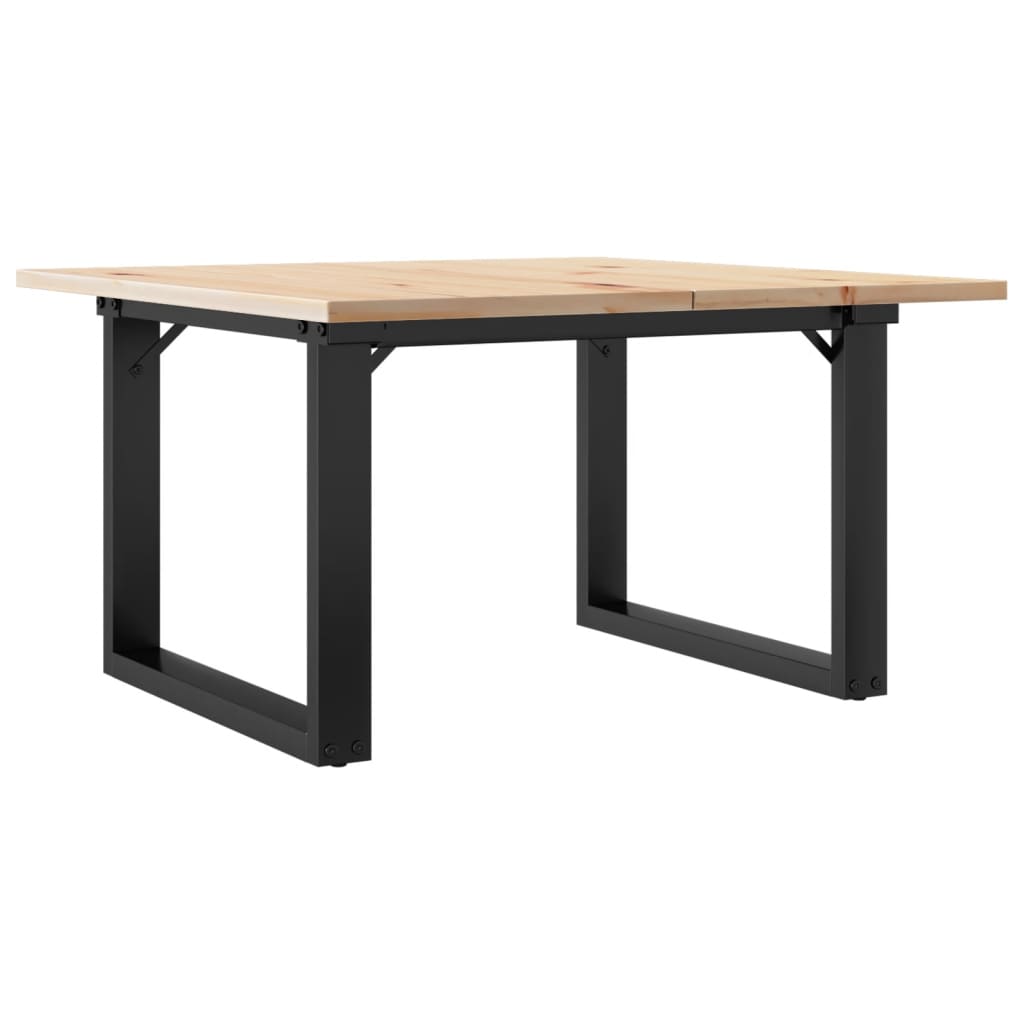 Salontafel O-frame 70x70x40 cm massief grenenhout en staal is nu te koop bij PeponiXL, paradijselijk wonen!