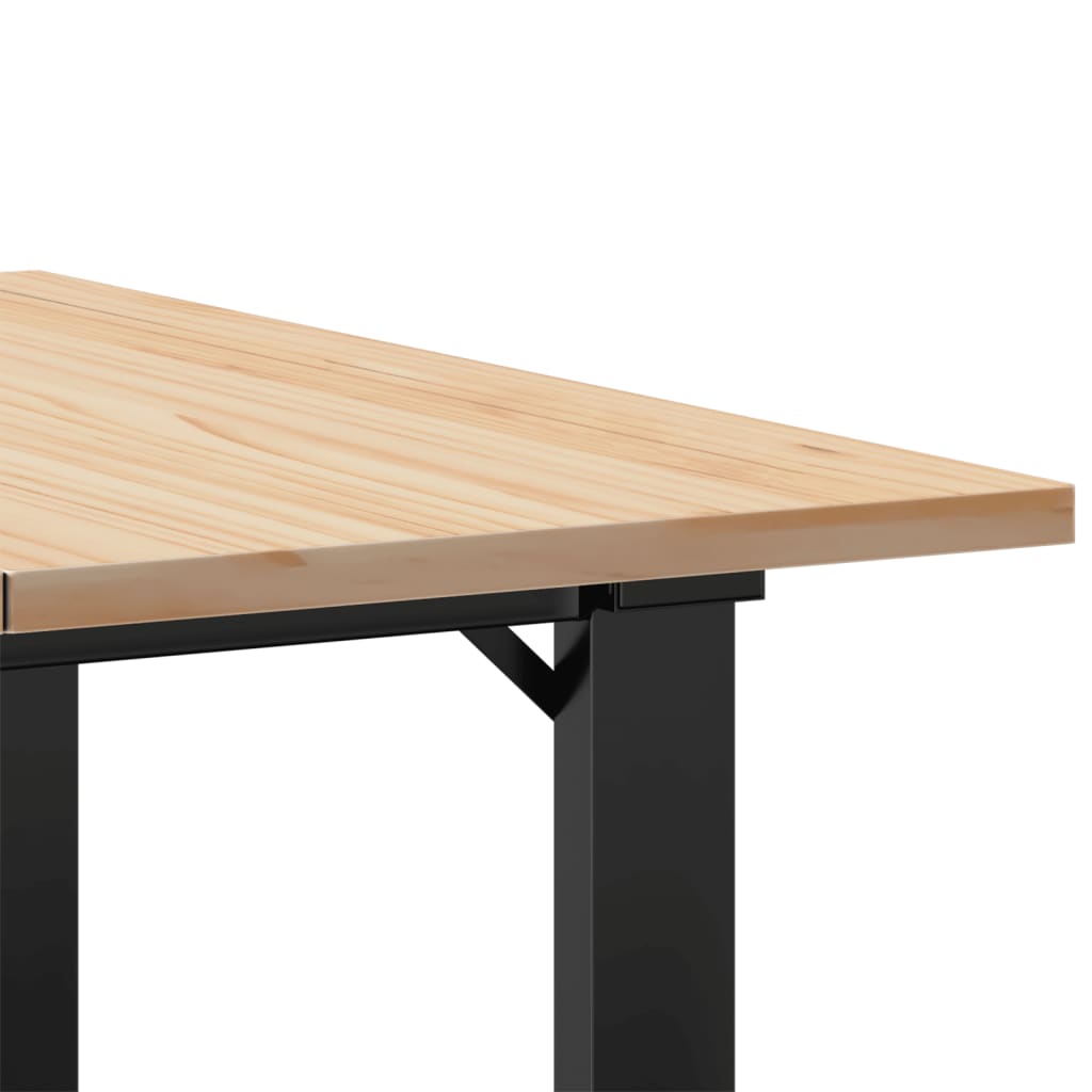 Salontafel O-frame 70x70x40 cm massief grenenhout en staal is nu te koop bij PeponiXL, paradijselijk wonen!