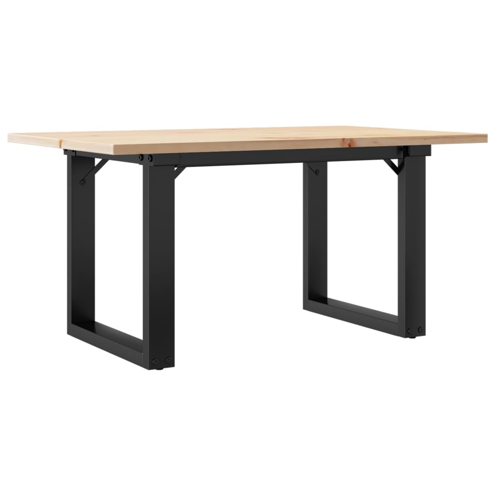 Salontafel O-frame 80x50x40 cm massief grenenhout en staal is nu te koop bij PeponiXL, paradijselijk wonen!
