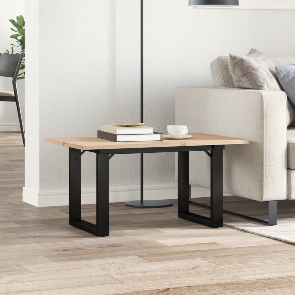 Salontafel O-frame 80x50x40 cm massief grenenhout en staal is nu te koop bij PeponiXL, paradijselijk wonen!