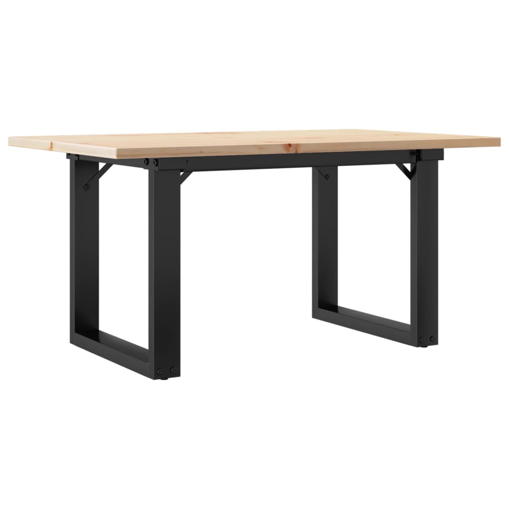 Salontafel O-frame 80x50x40 cm massief grenenhout en staal is nu te koop bij PeponiXL, paradijselijk wonen!