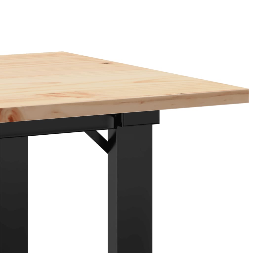 Salontafel O-frame 80x50x40 cm massief grenenhout en staal is nu te koop bij PeponiXL, paradijselijk wonen!