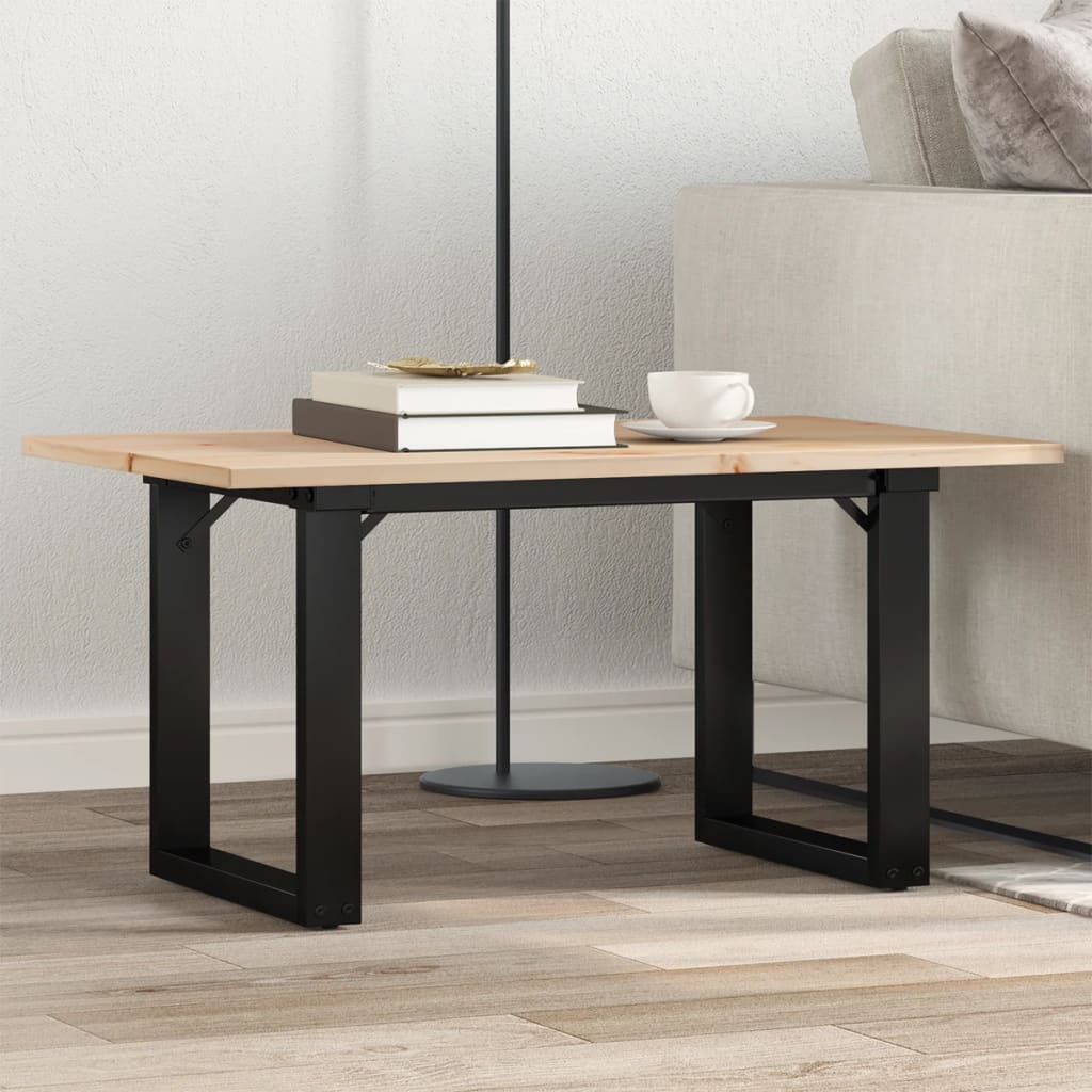 Salontafel O-frame 80x50x40 cm massief grenenhout en staal is nu te koop bij PeponiXL, paradijselijk wonen!