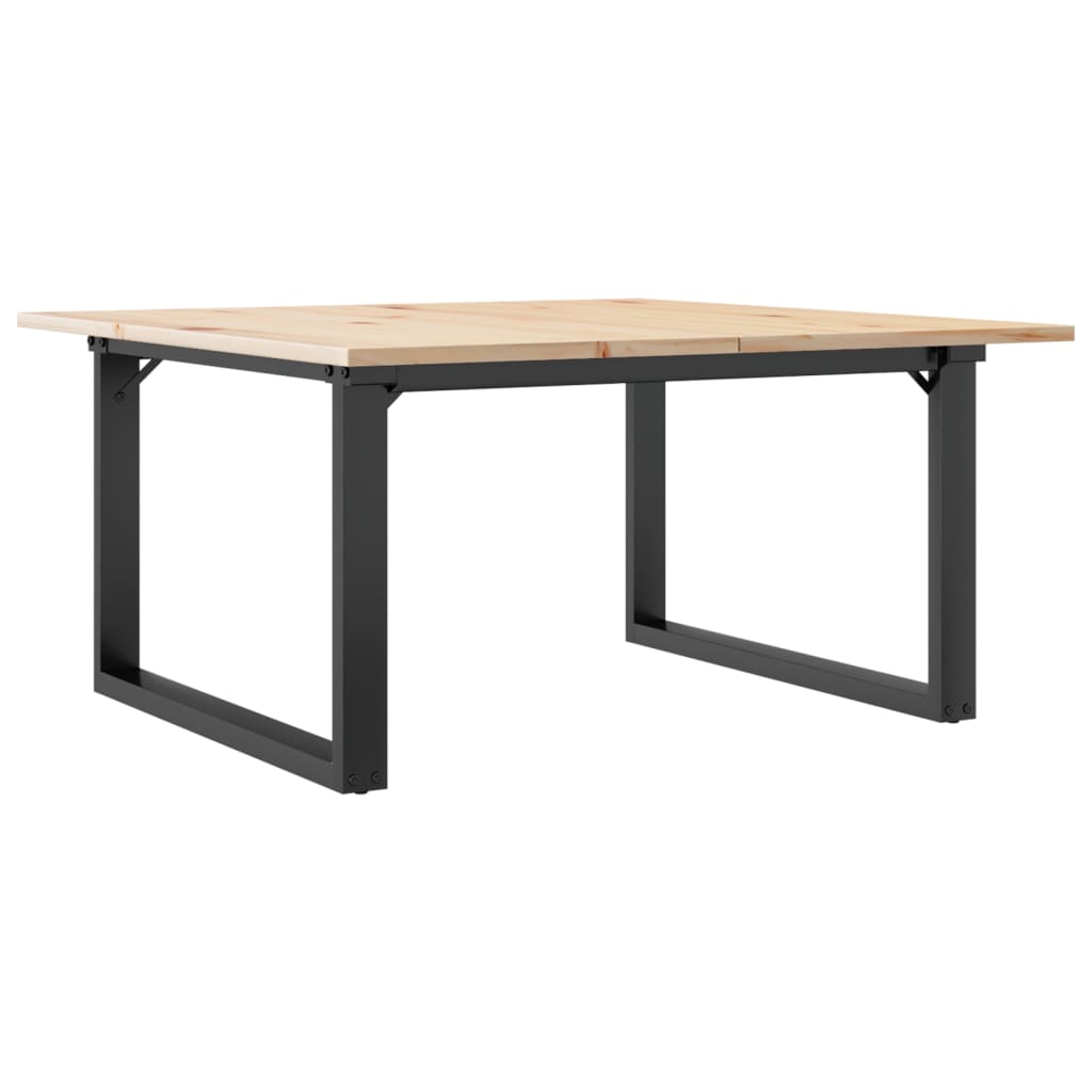 Salontafel O-frame 90x90x45 cm massief grenenhout en staal is nu te koop bij PeponiXL, paradijselijk wonen!