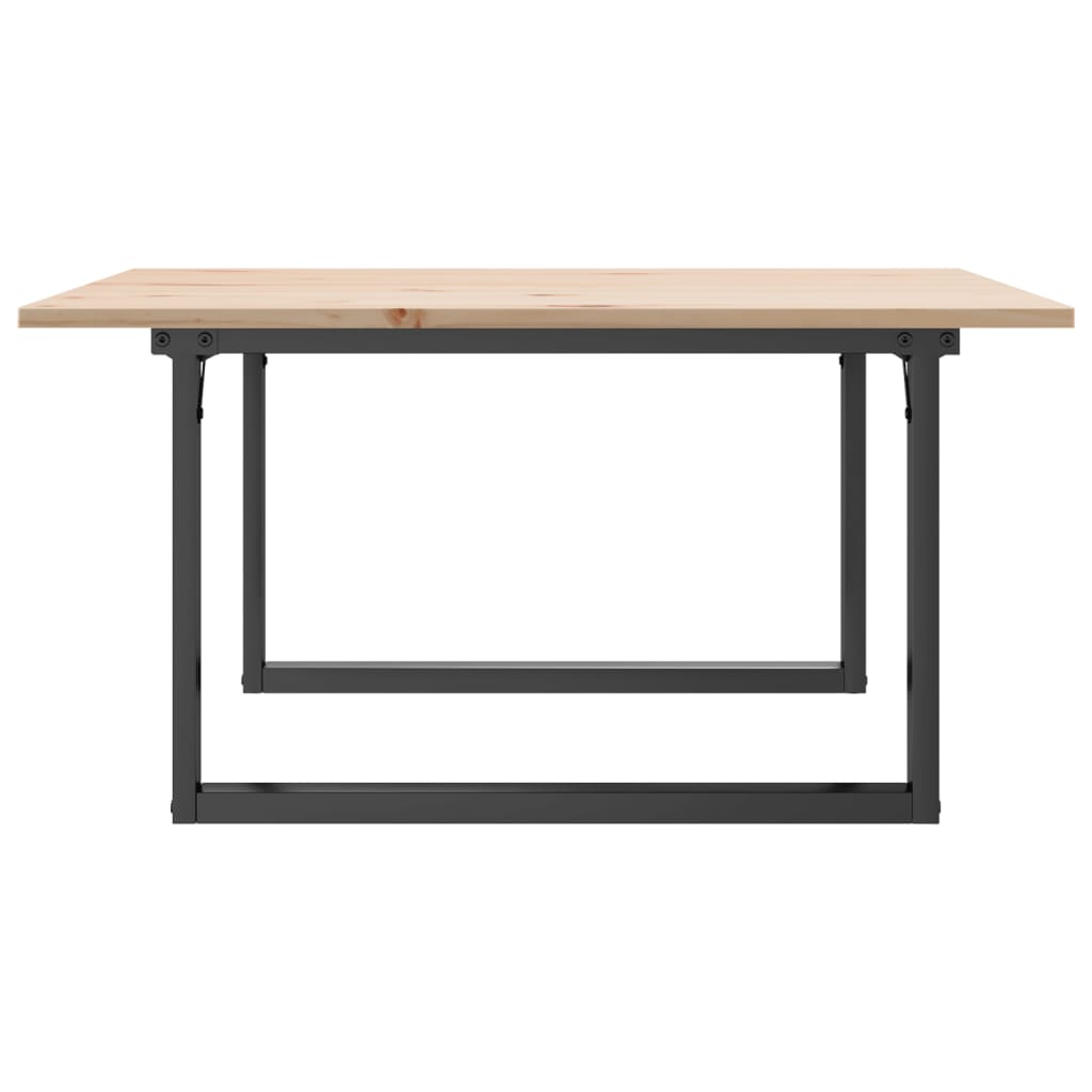 Salontafel O-frame 90x90x45 cm massief grenenhout en staal is nu te koop bij PeponiXL, paradijselijk wonen!