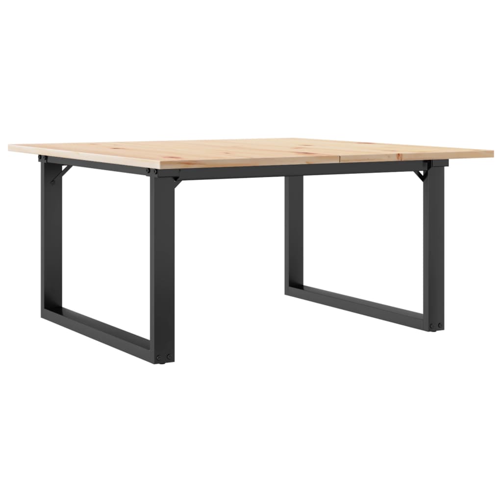 Salontafel O-frame 90x90x45 cm massief grenenhout en staal is nu te koop bij PeponiXL, paradijselijk wonen!