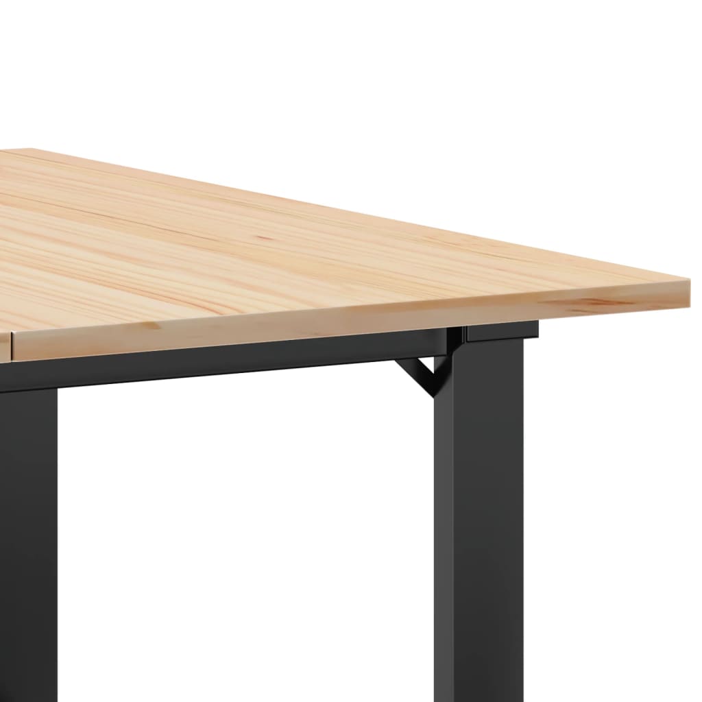Salontafel O-frame 90x90x45 cm massief grenenhout en staal is nu te koop bij PeponiXL, paradijselijk wonen!