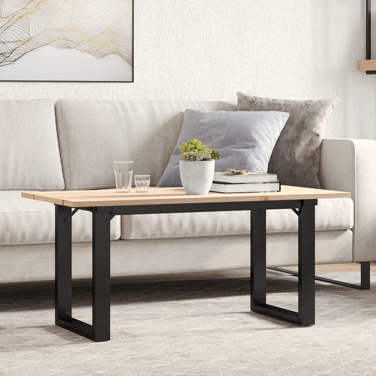 Salontafel O-frame 100x50x45 cm massief grenenhout en staal is nu te koop bij PeponiXL, paradijselijk wonen!
