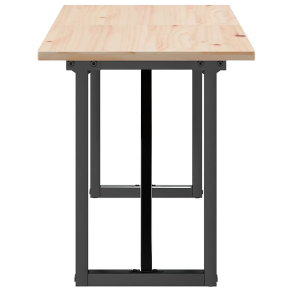 Salontafel O-frame 160x40x45 cm massief grenenhout en staal is nu te koop bij PeponiXL, paradijselijk wonen!