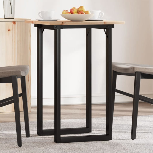 Eettafel O-frame 50x50x75 cm massief grenenhout en staal is nu te koop bij PeponiXL, paradijselijk wonen!