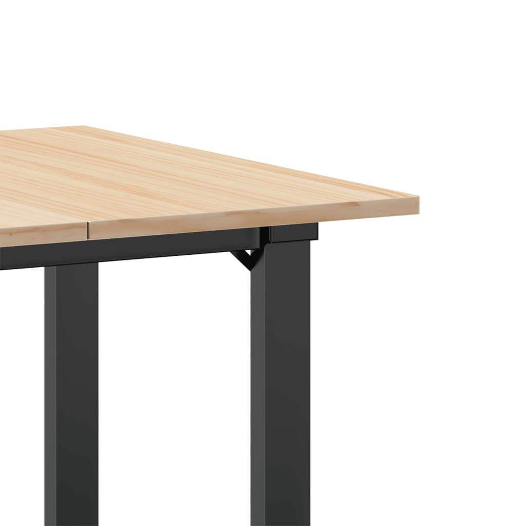 Eettafel O-frame 60x60x75 cm massief grenenhout en staal is nu te koop bij PeponiXL, paradijselijk wonen!