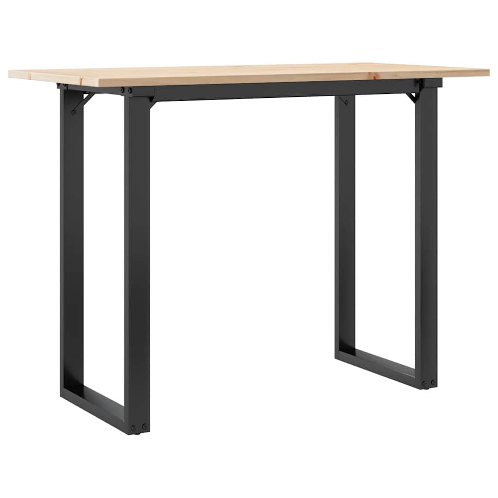 Eettafel O-frame 100x50x75 cm massief grenenhout en staal is nu te koop bij PeponiXL, paradijselijk wonen!