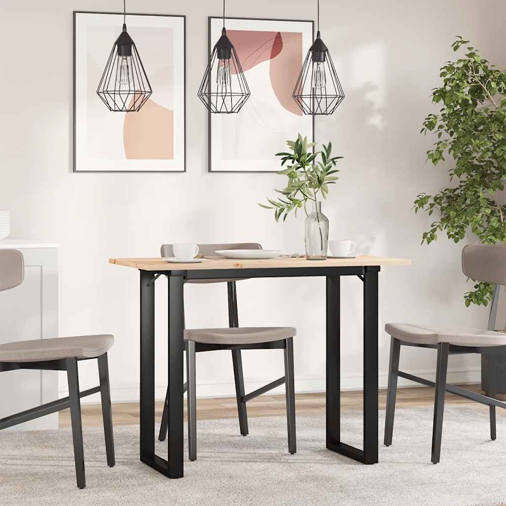 Eettafel O-frame 100x50x75 cm massief grenenhout en staal is nu te koop bij PeponiXL, paradijselijk wonen!
