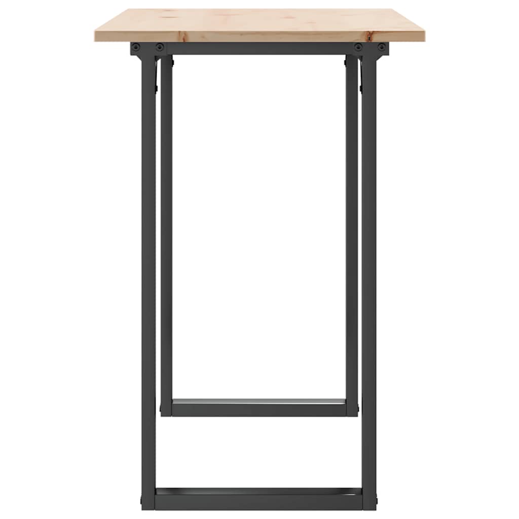 Eettafel O-frame 100x50x75 cm massief grenenhout en staal is nu te koop bij PeponiXL, paradijselijk wonen!