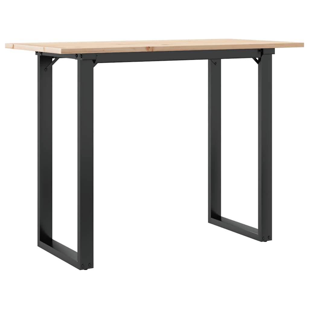 Eettafel O-frame 100x50x75 cm massief grenenhout en staal is nu te koop bij PeponiXL, paradijselijk wonen!