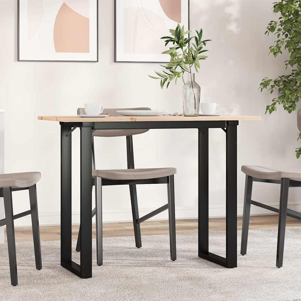Eettafel O-frame 100x50x75 cm massief grenenhout en staal is nu te koop bij PeponiXL, paradijselijk wonen!
