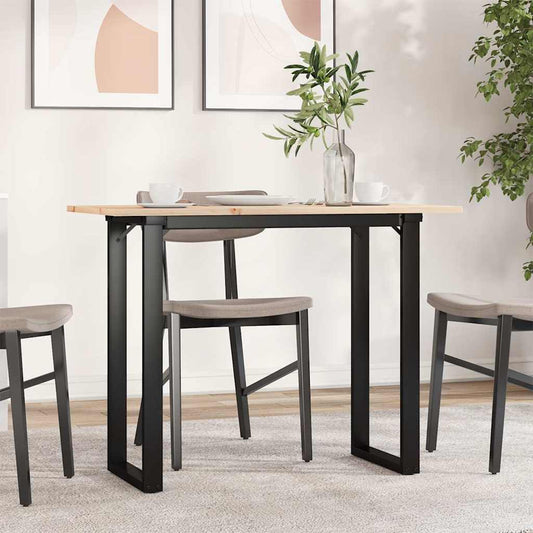 Eettafel O-frame 100x50x75 cm massief grenenhout en staal is nu te koop bij PeponiXL, paradijselijk wonen!
