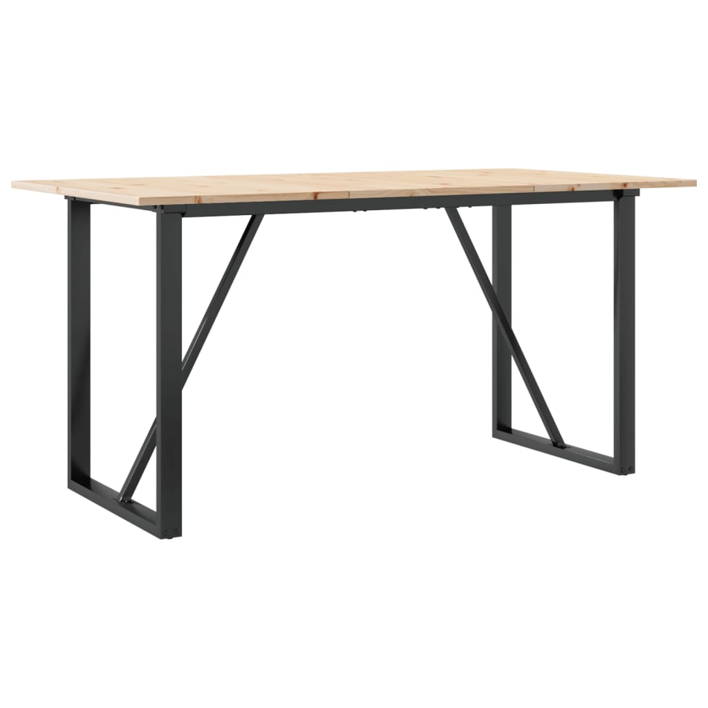 Eettafel O-frame 140x80x75 cm massief grenenhout en staal is nu te koop bij PeponiXL, paradijselijk wonen!