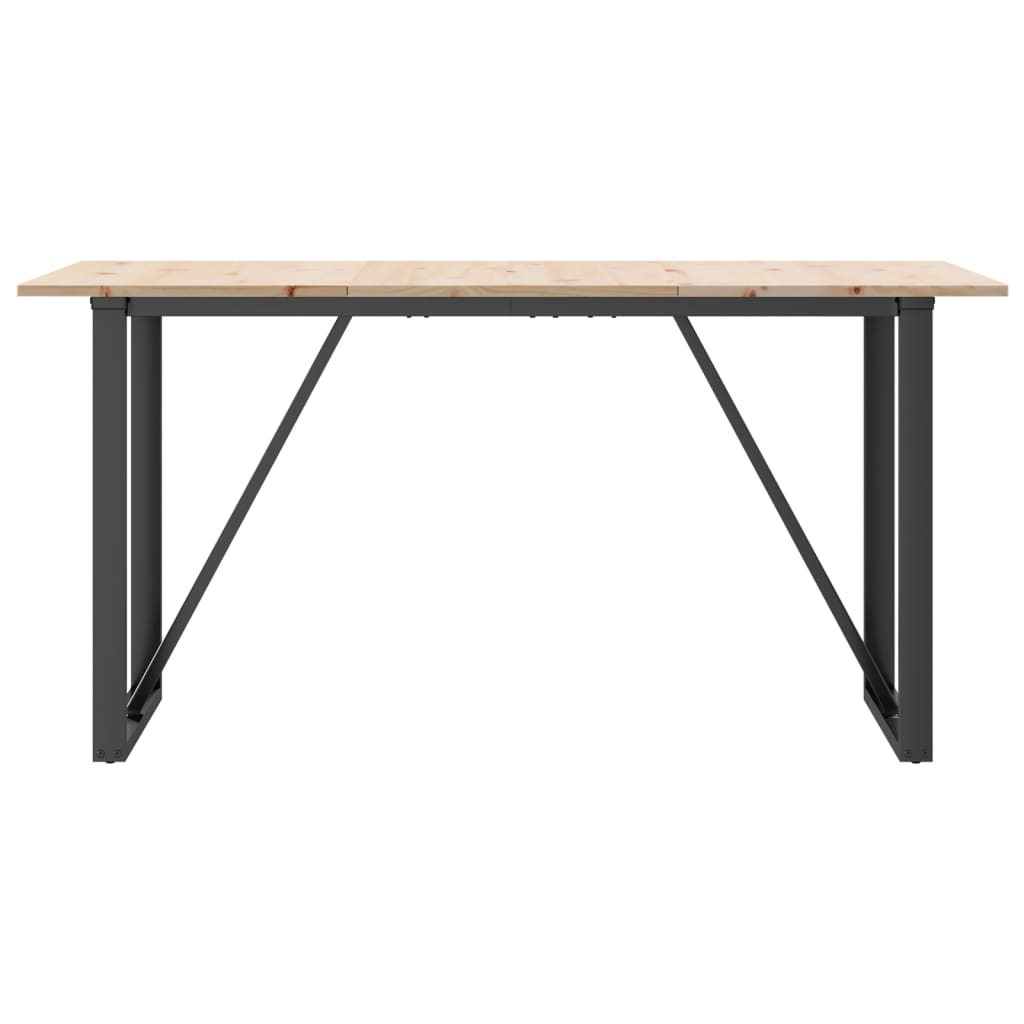 Eettafel O-frame 140x80x75 cm massief grenenhout en staal is nu te koop bij PeponiXL, paradijselijk wonen!