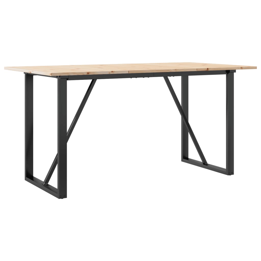 Eettafel O-frame 140x80x75 cm massief grenenhout en staal is nu te koop bij PeponiXL, paradijselijk wonen!