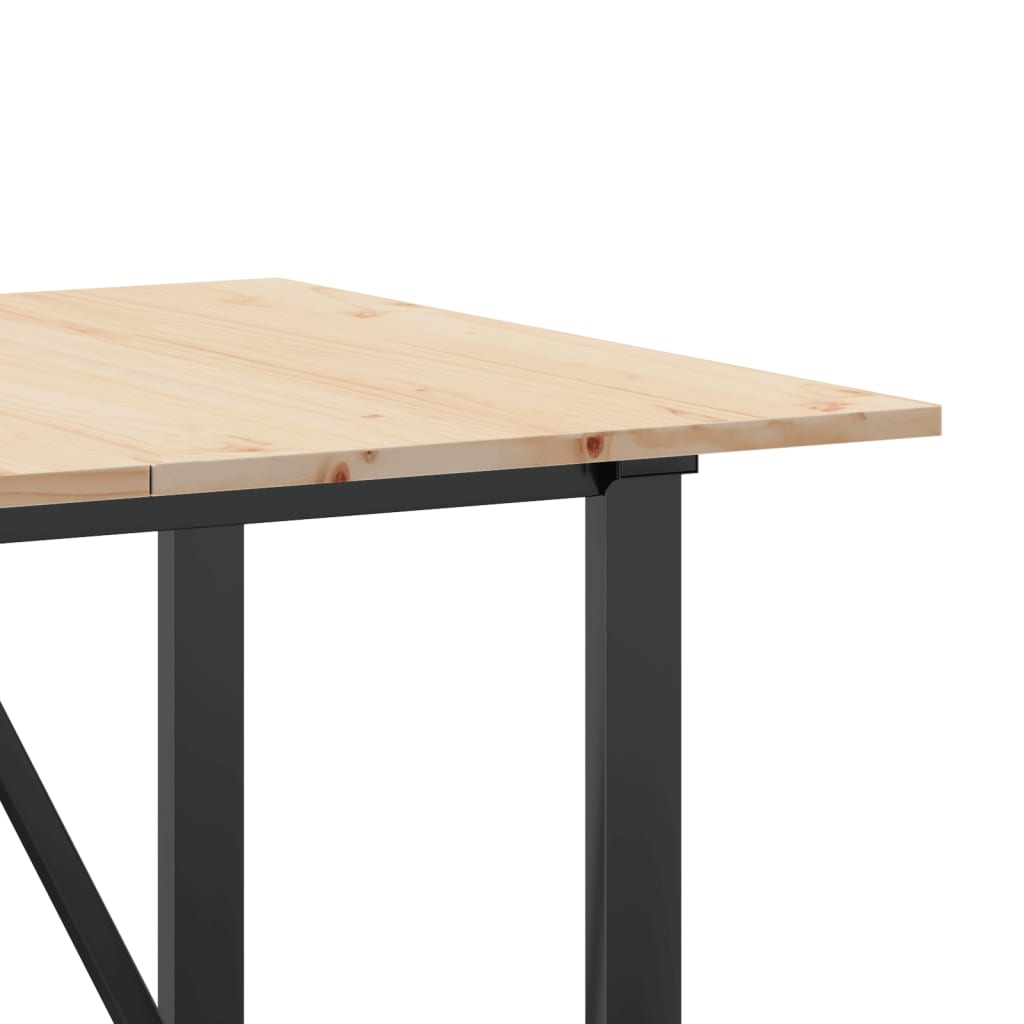 Eettafel O-frame 140x80x75 cm massief grenenhout en staal is nu te koop bij PeponiXL, paradijselijk wonen!