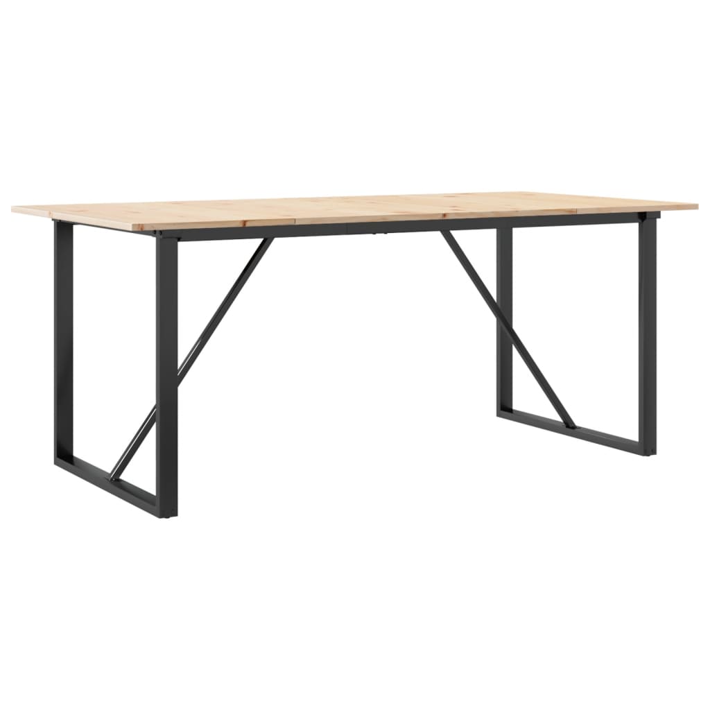 Eettafel O-frame 180x90x75 cm massief grenenhout en staal is nu te koop bij PeponiXL, paradijselijk wonen!