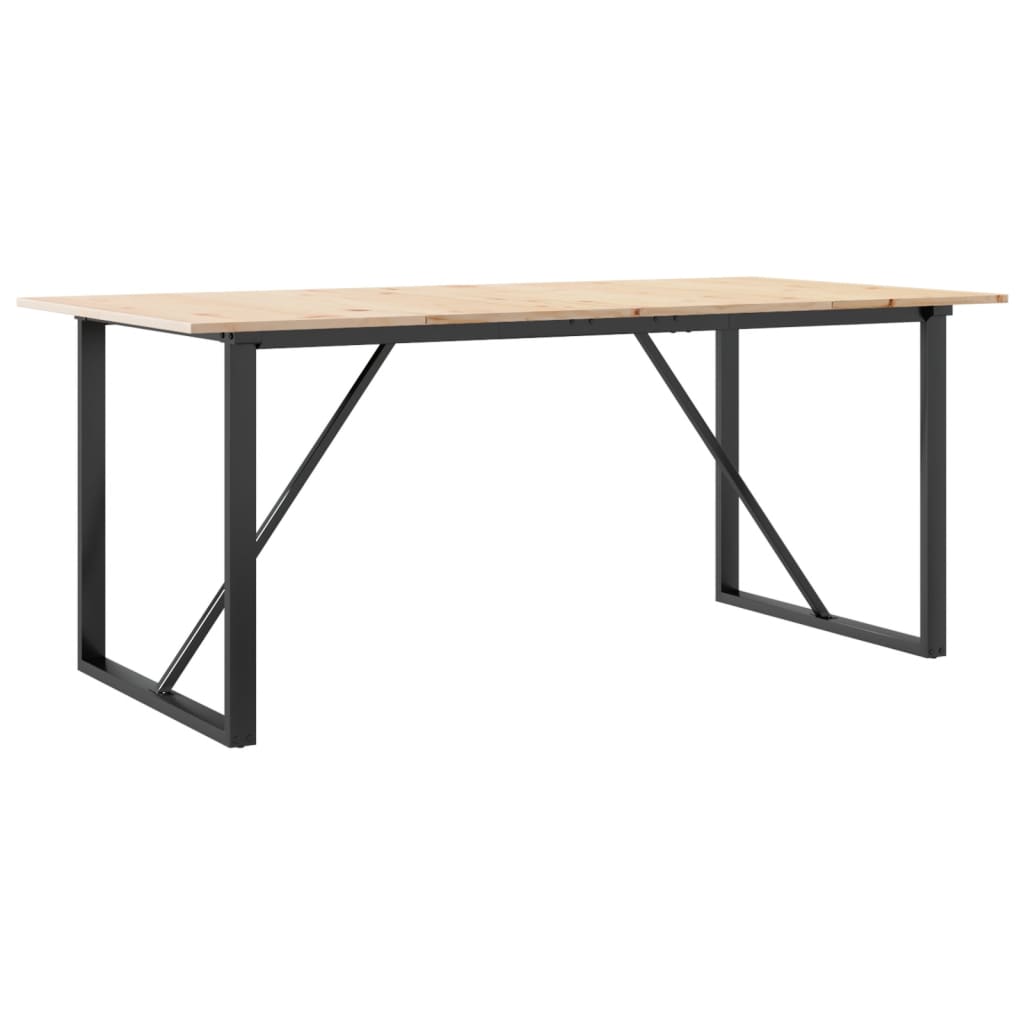 Eettafel O-frame 180x90x75 cm massief grenenhout en staal is nu te koop bij PeponiXL, paradijselijk wonen!